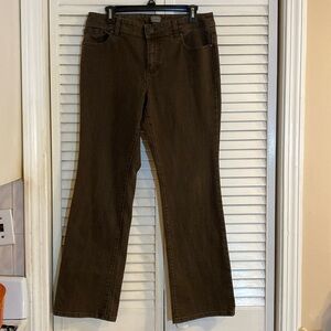 Chico's brown denim stretchy jeans.